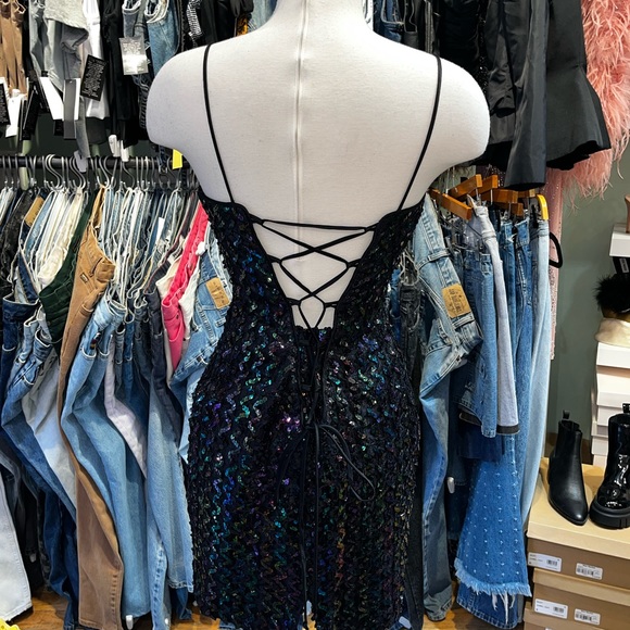 Vintage 90’s Caché Sequin Lace Mini dress - Picture 3 of 5